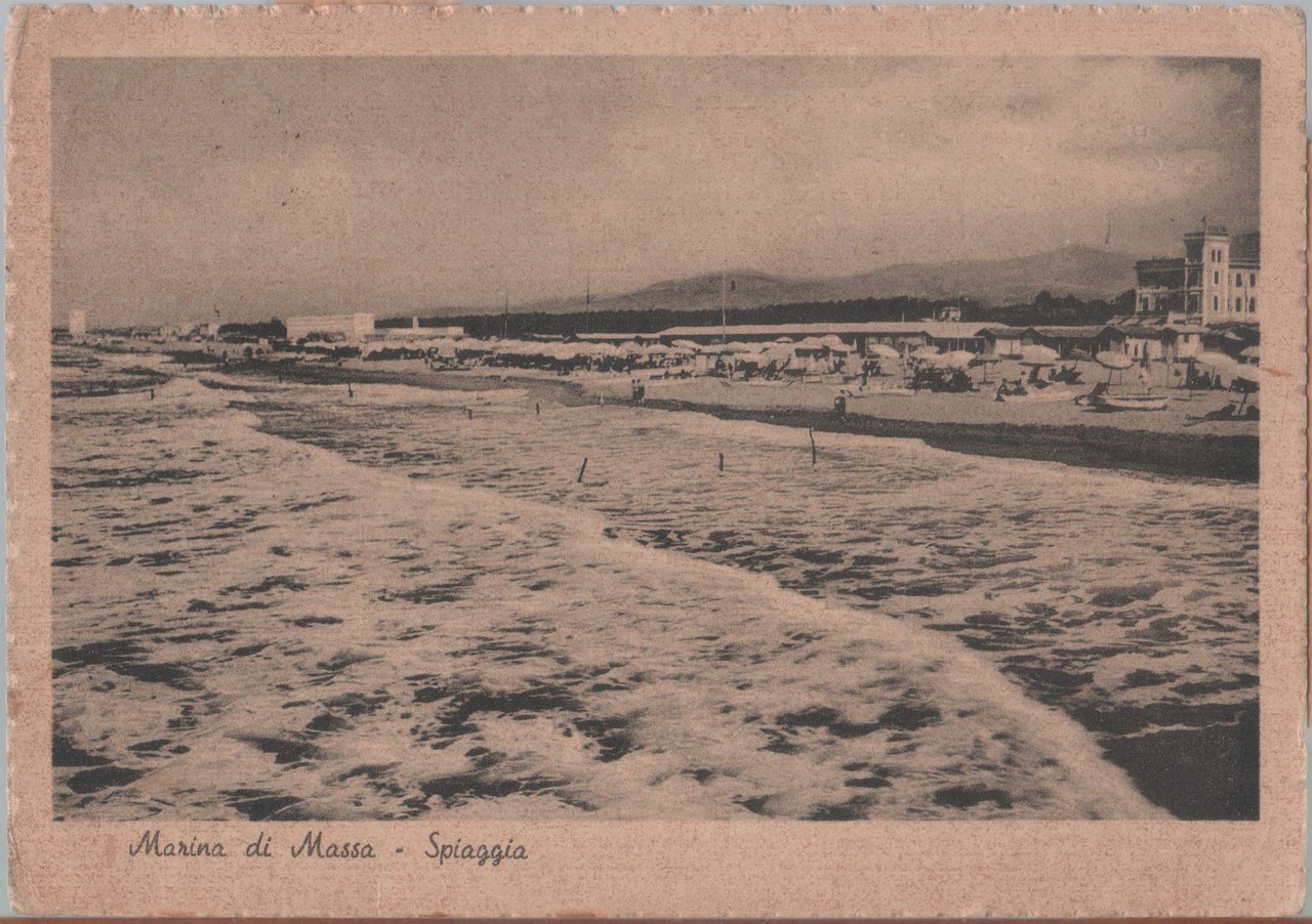 Marina di Massa (MS). Spiaggia. Viaggiata 1948 | Immagine principale