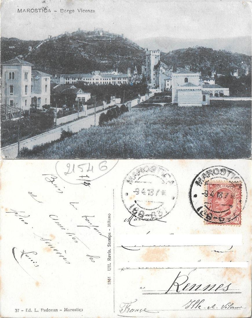 Marostica. Borgo Vicenza. Viaggiata 1918 | Immagine principale