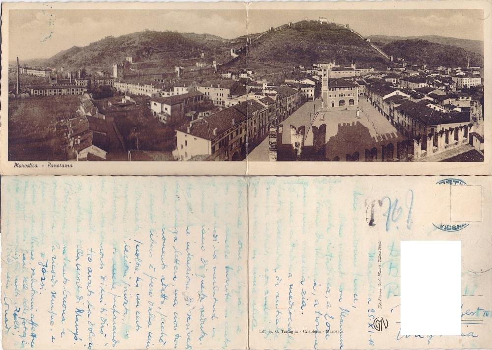 Marostica. Panorama. Viaggiata 1948 doppia | Immagine principale