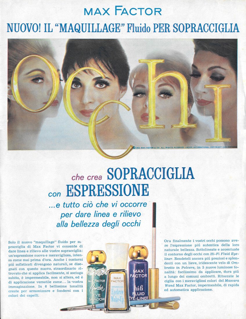 Max Factor per sopracciglia - Advertising 1963 | Immagine principale