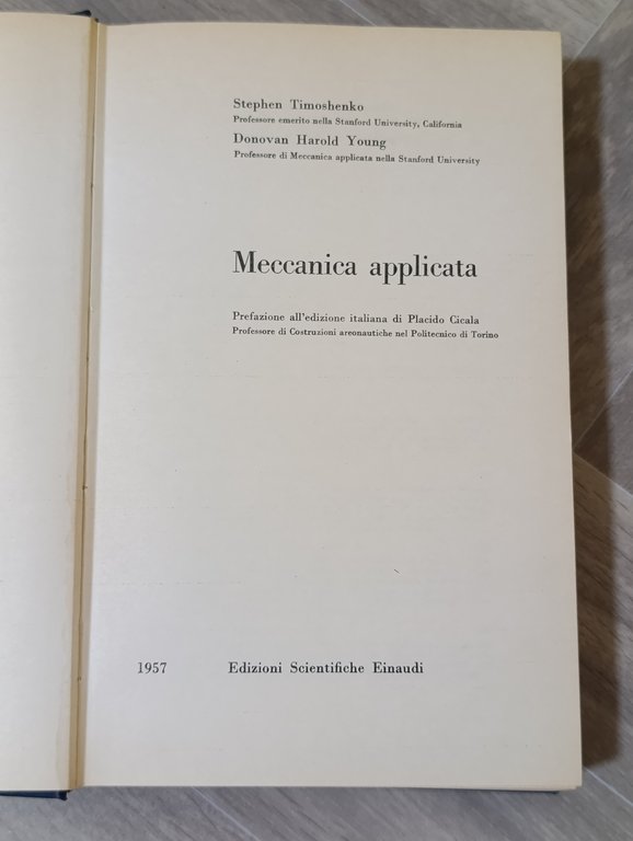 Meccanica Applicata. Prima Edizione