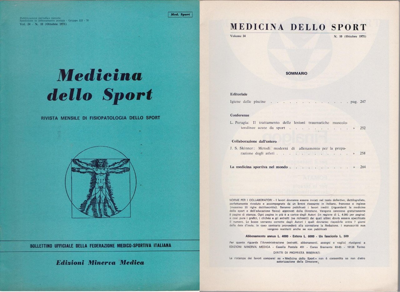 Medicina dello Sport N 10 Ottobre 1971 | Immagine principale