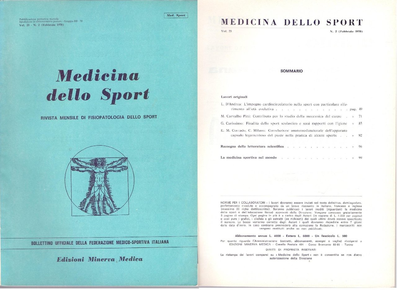 Medicina dello Sport N 2 Febbraio 1970 | Immagine principale