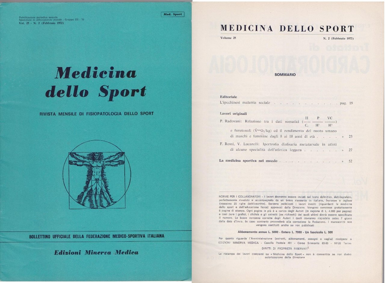 Medicina dello Sport N 2 Febbraio 1972 | Immagine principale