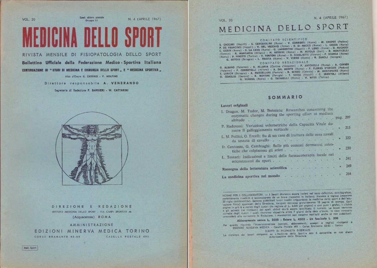 Medicina dello Sport N 4 Aprile 1967 | Immagine principale
