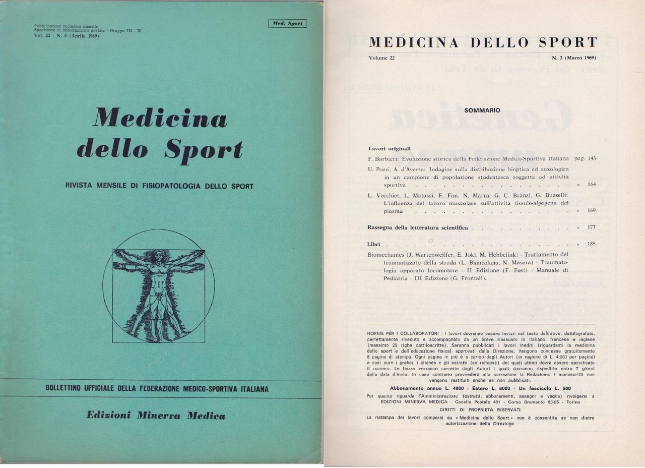 Medicina dello Sport N 4 Aprile 1969 | Immagine principale