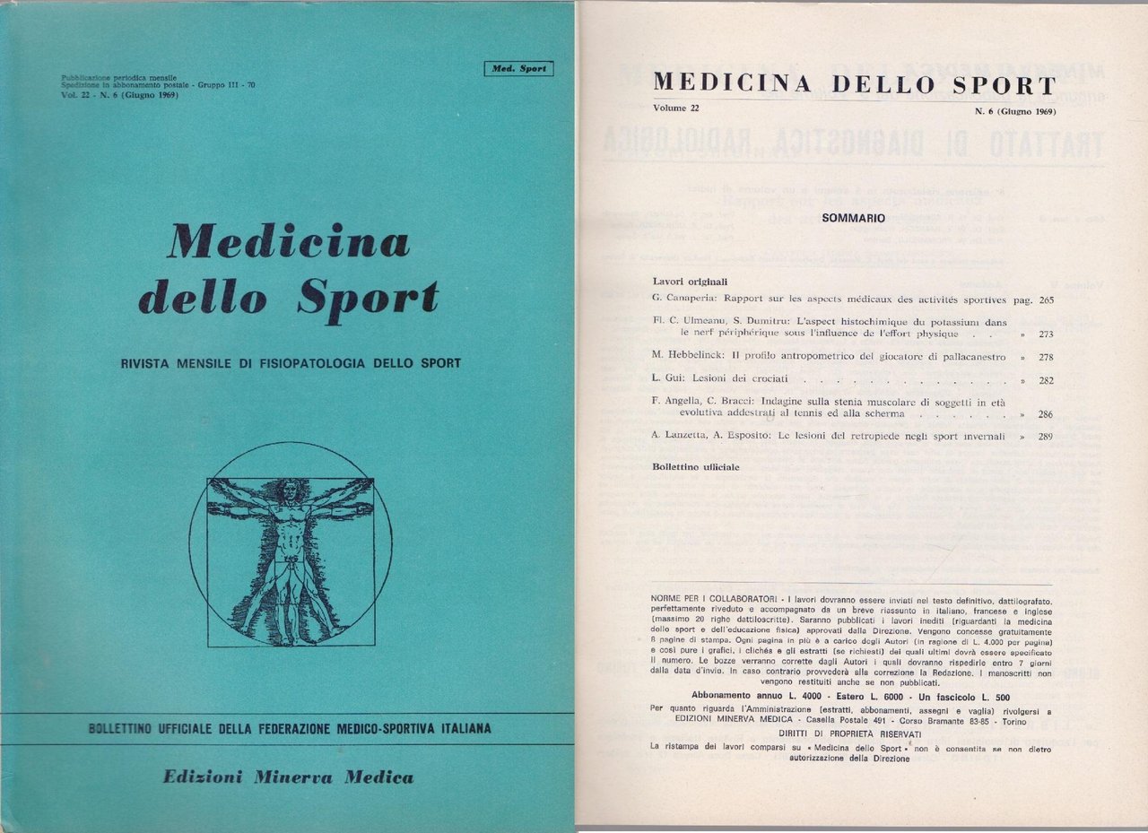 Medicina dello Sport N 6 Giugno 1969 | Immagine principale