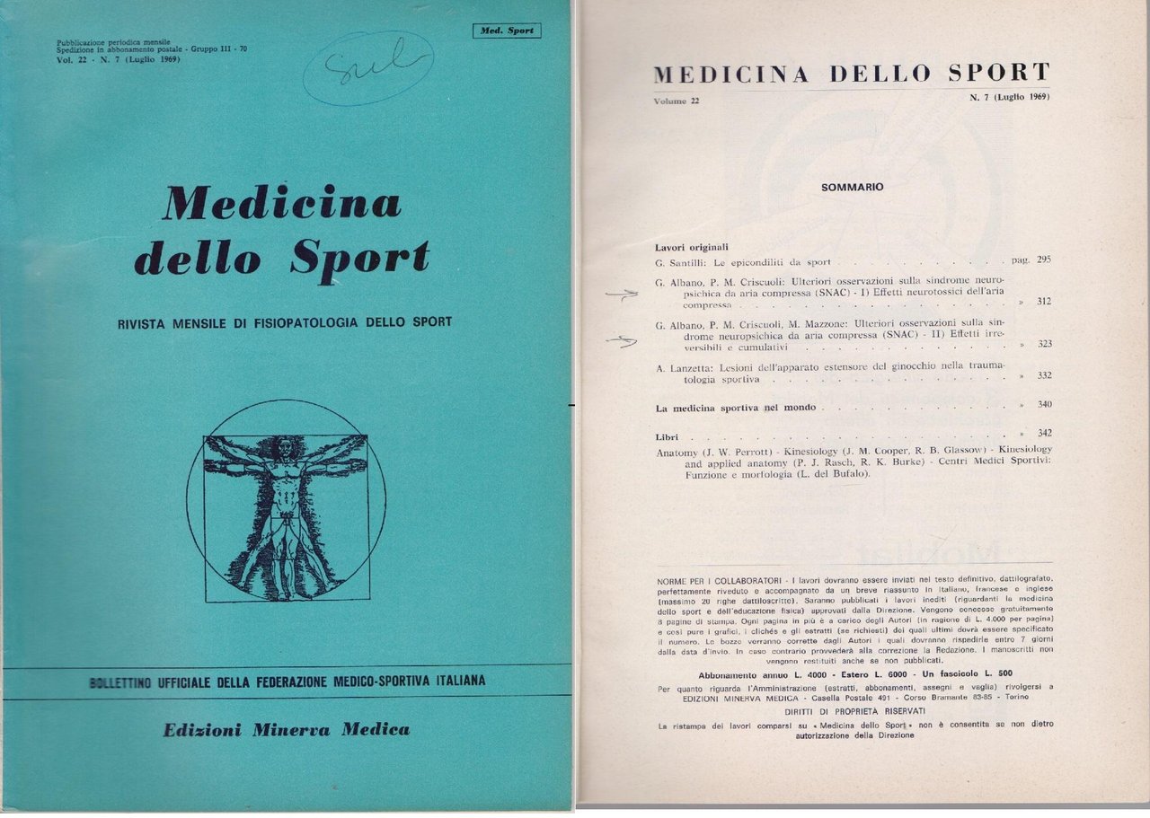 Medicina dello Sport N 7 Luglio 1969 | Immagine principale