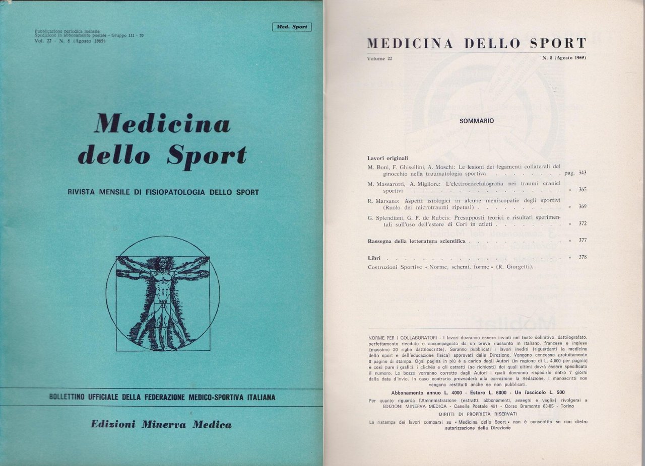 Medicina dello Sport N 8 Agosto 1969 | Immagine principale