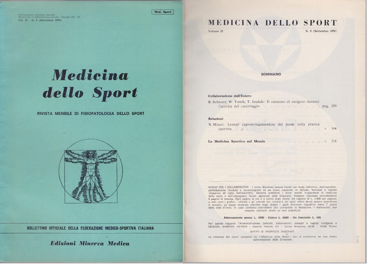 Medicina dello Sport N 9 Settembre 1970 | Immagine principale