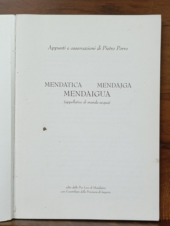 Mendatica. Appunti e Osservazioni di Pietro Porro | Immagine Gallery 6
