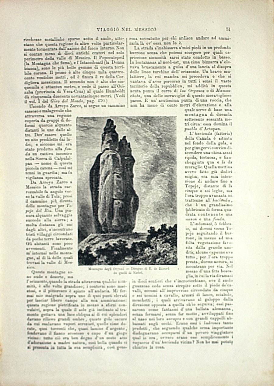 messico: Raccolta del pulque/ Montagne degli Organi . Stampa 1864 | Immagine principale
