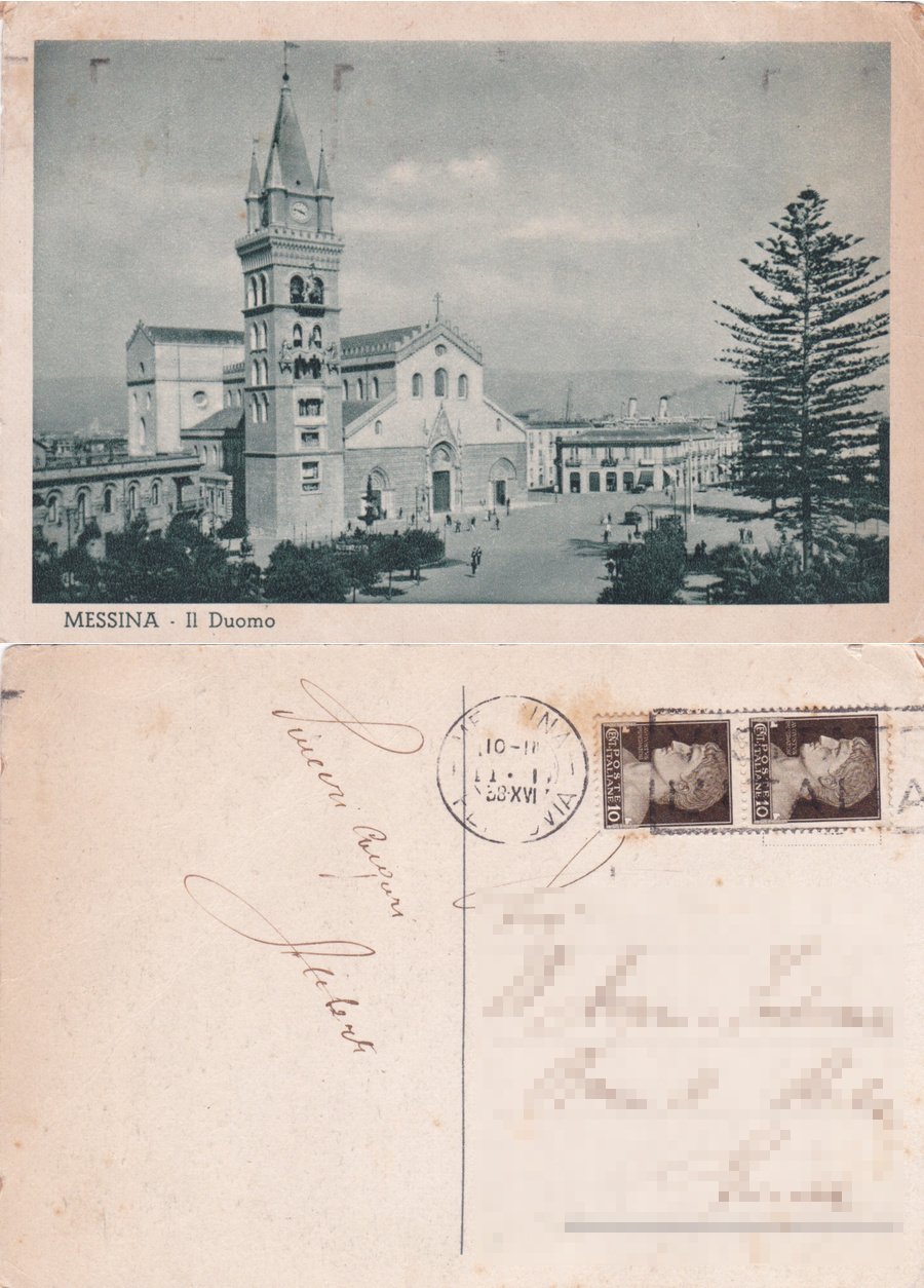 Messina. Il Duomo. Viaggiata 1938 | Immagine principale
