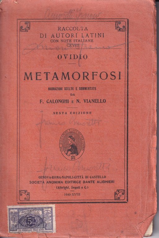 Metamorfosi di Ovidio - Calonghi e Vianello