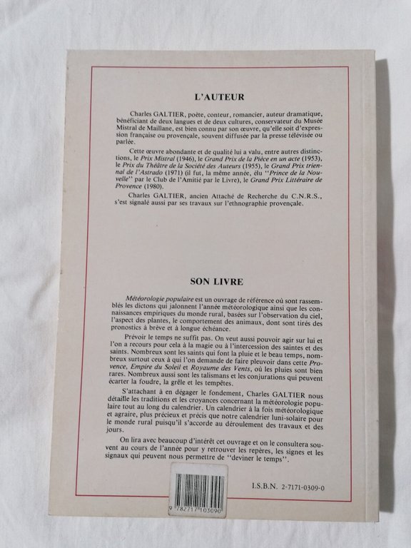 Meteorologie Populaire LibroCharles Galtier dans la France ancienne La Provenc