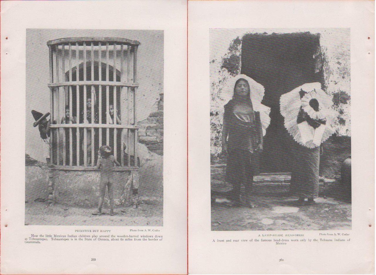 Mexico. Primitive but happy/A lamp-shade head-dress. Foto da rivista 1914 | Immagine principale