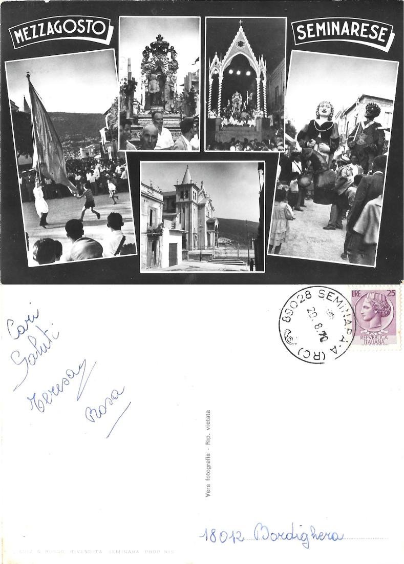 Mezzagosto Seminarese (RC). Viaggiata 1970 | Immagine principale