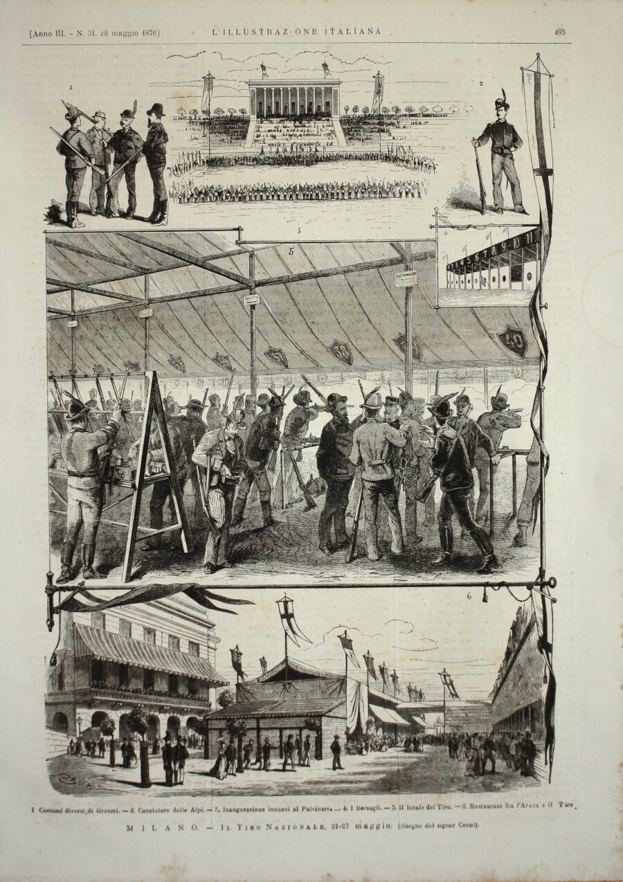Milano. Il Tiro Nazionale del 21-27 maggio. Stampa 1876 | Immagine principale