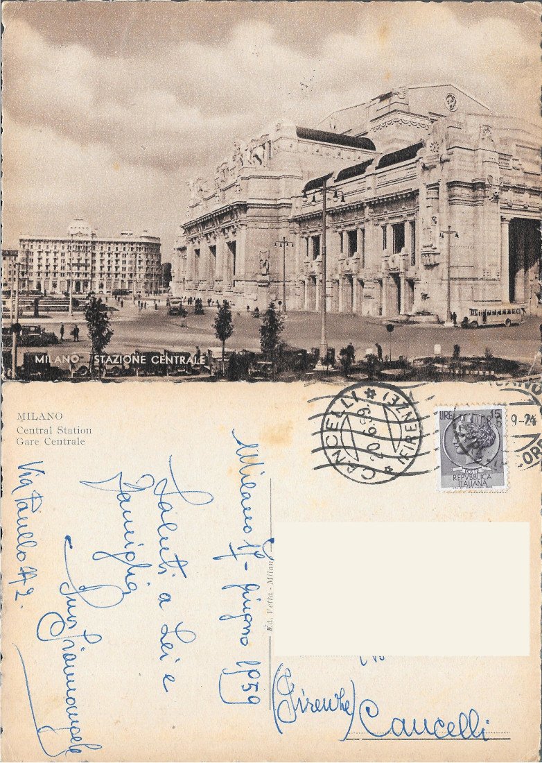 Milano. Stazione Centrale. Viaggiata 1959 | Immagine principale