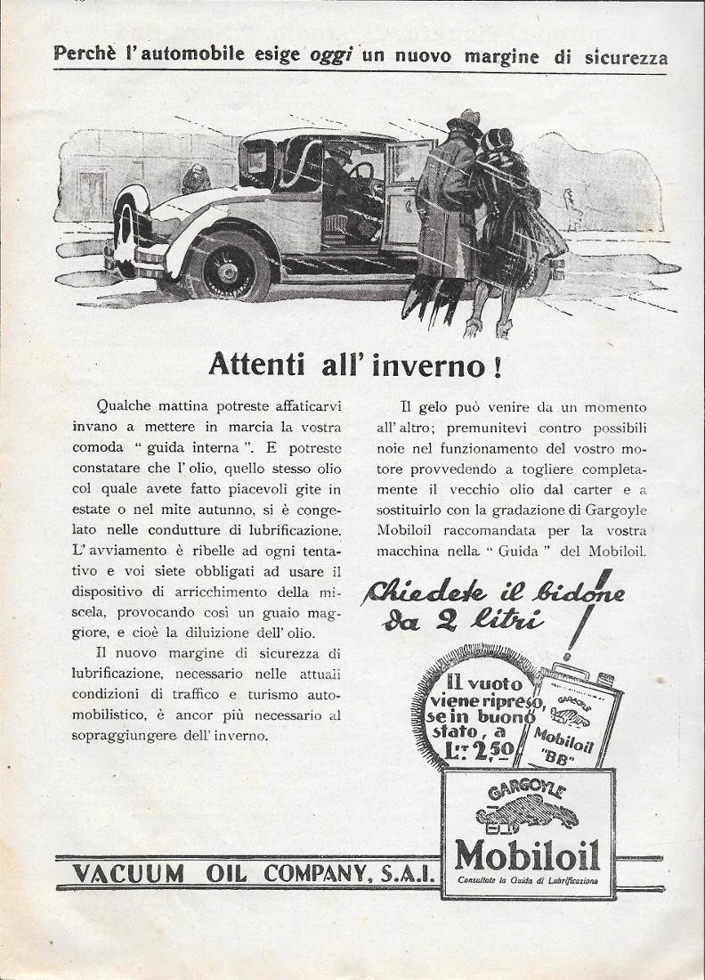 Mobiloil. Attenti all'inverno! Advertising 1928 | Immagine principale