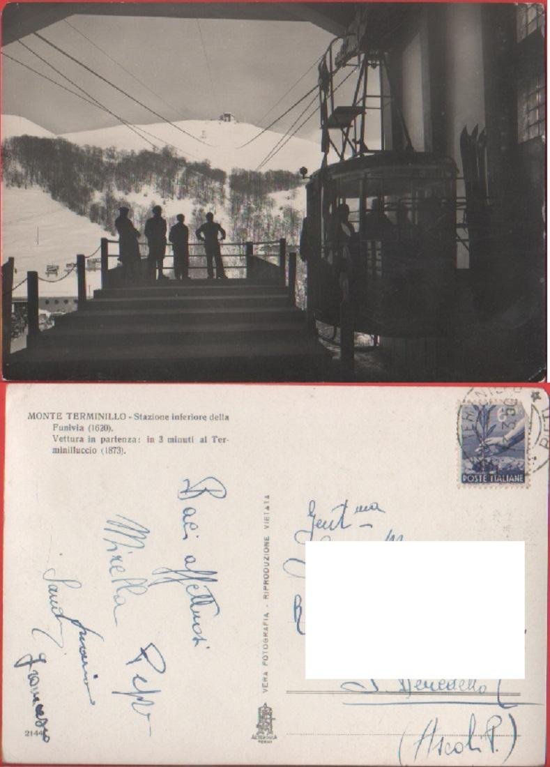 Monte Terminillo (RI). Stazione inferiore della funivia. Viaggiata 1950 | Immagine principale