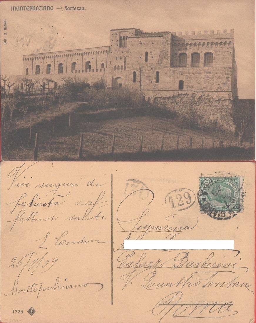 Montepulciano. Fortezza. Viaggiata 1909 | Immagine principale