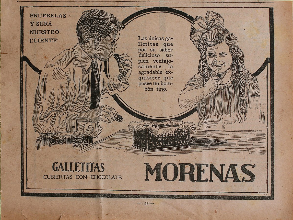 Morenas. Galletitas cubiertas con chocolate - Advertising 1922 | Immagine principale