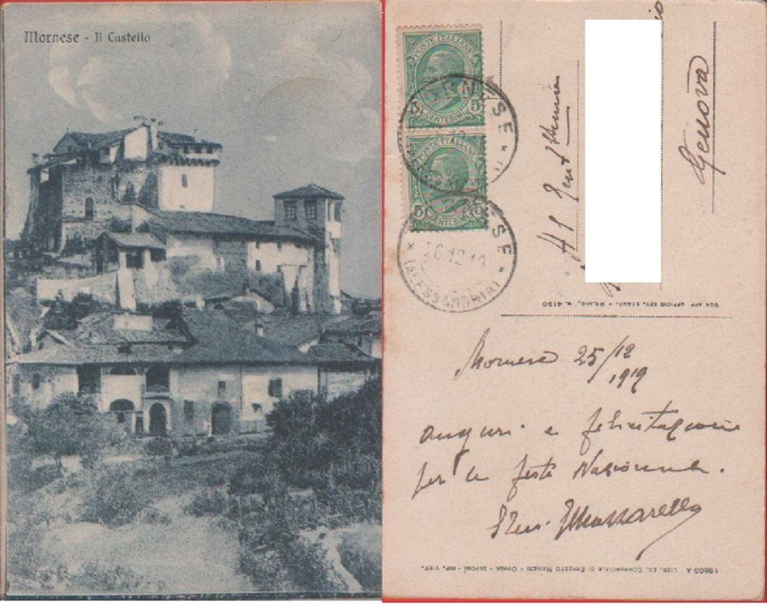 Mornese (AL). Il castello. Viaggiata 1919 | Immagine principale