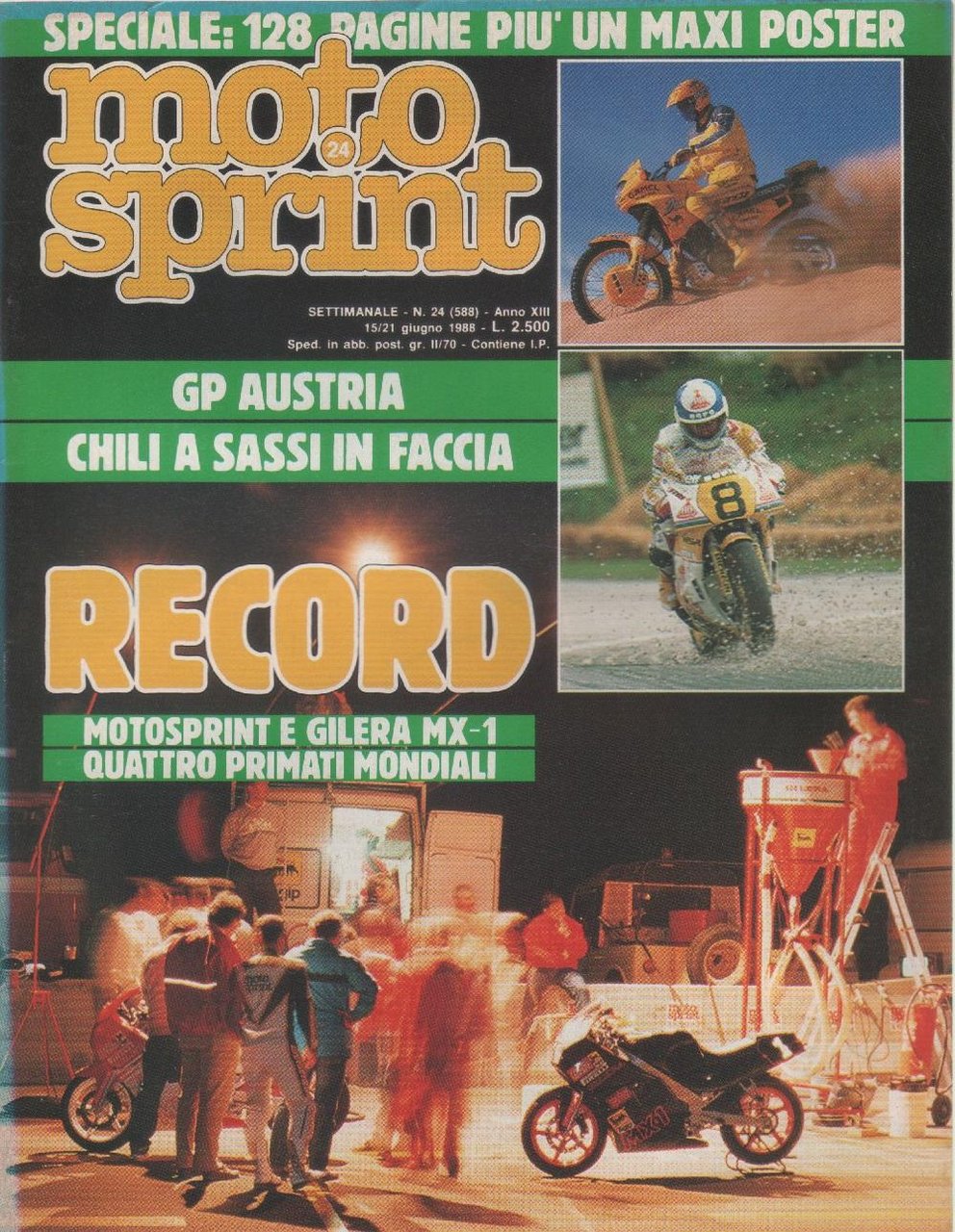 Moto sprint. n. 24 - 1988. GP Austria; Gilera MX-1 | Immagine principale