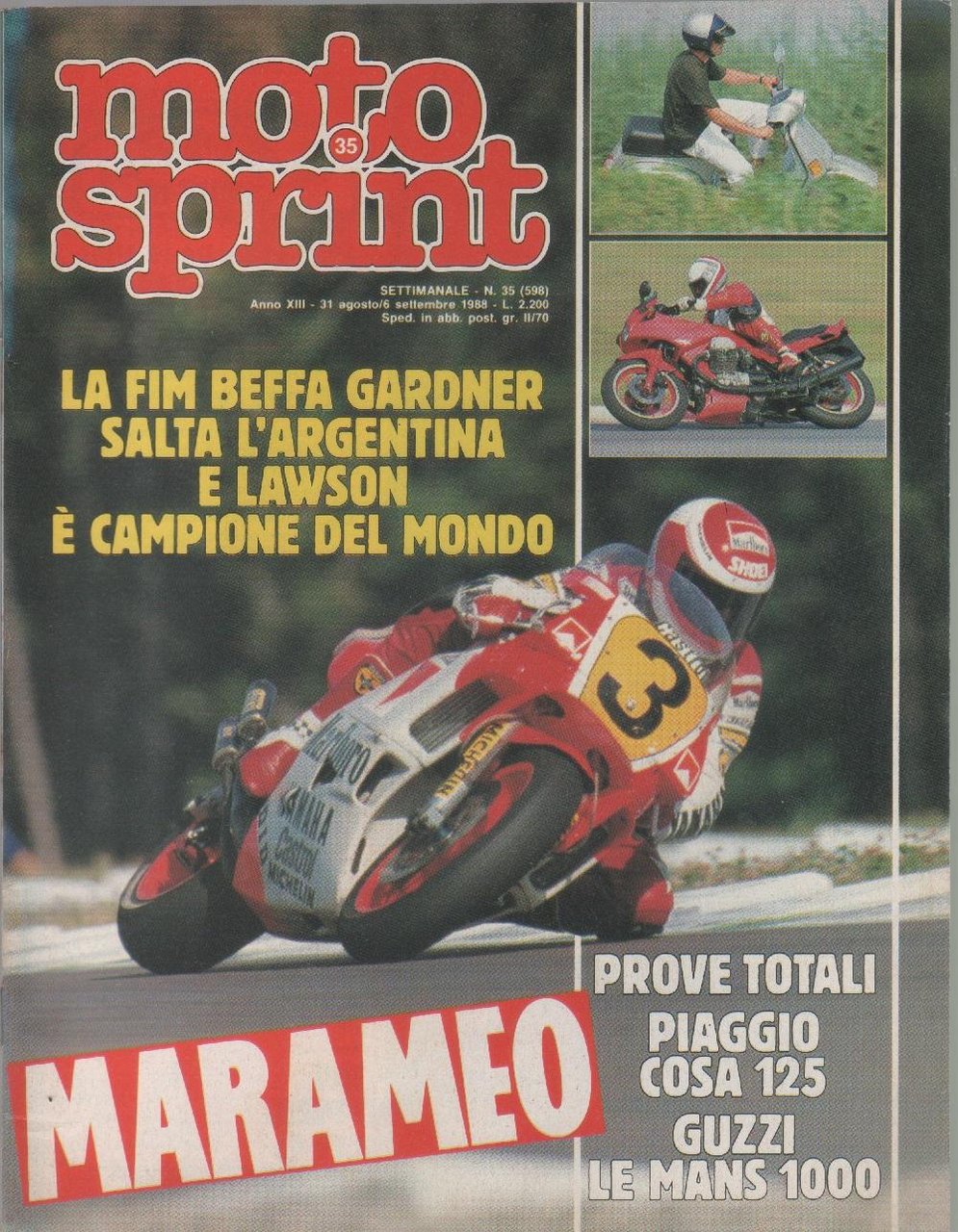 Moto sprint. n. 35 - 1988. Piaggio Cosa 12; Guzzi … | Immagine principale