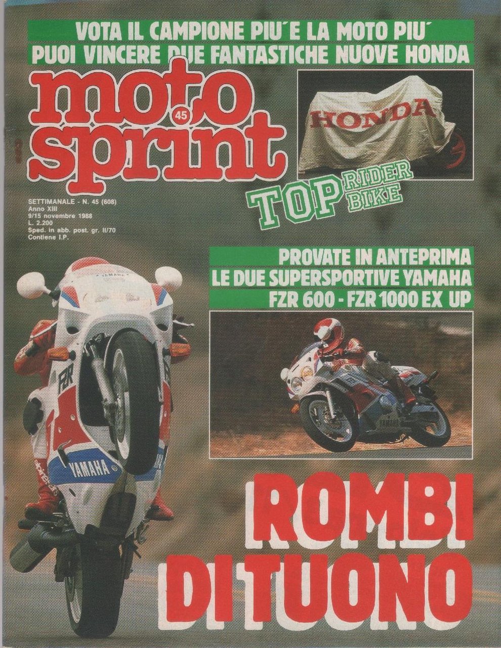 Moto sprint. n. 45 - 1988. Rombo di tuono | Immagine principale