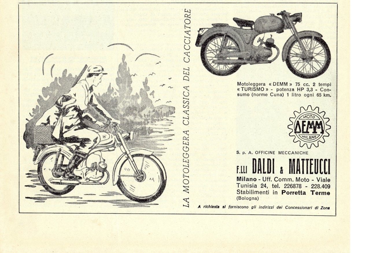 Motoleggera DEMM. Advertising 1963 | Immagine principale