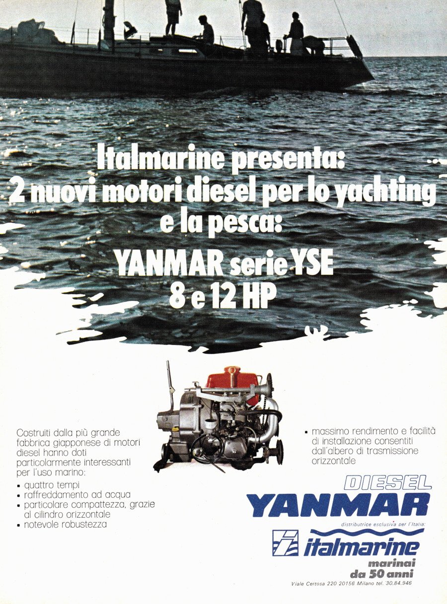 Motore marini Yanmar serie YSE/Proiettore Rollei A26. Advertising 1974 | Immagine principale