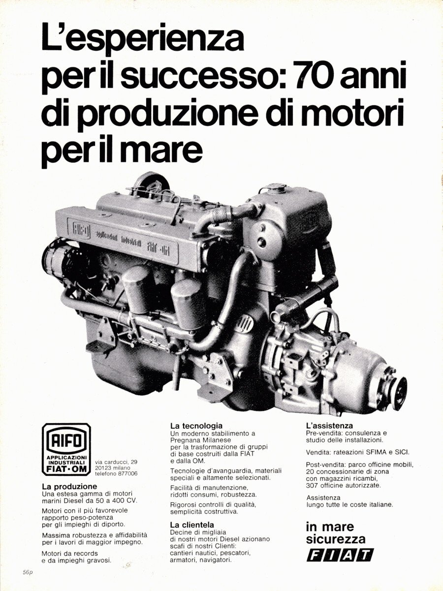 Motori marini AIFO-FIAT. Advertising 1974 | Immagine principale