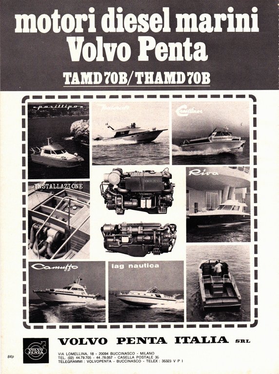Motori marini Volvo Penta Italia. Advertising 1974 | Immagine Gallery 2