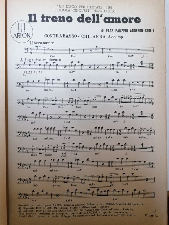 Musica Spartito - "Il treno dell'amore" e "L'altalena" - Estate …