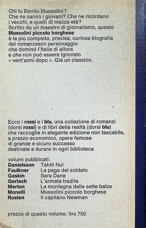 Mussolini Piccolo Borghese