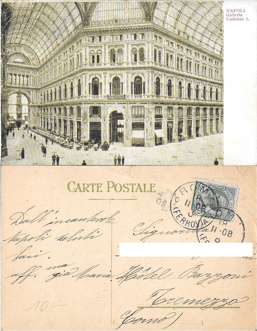 Napoli. Galleria Umberto I. Viaggiata 1908 | Immagine principale