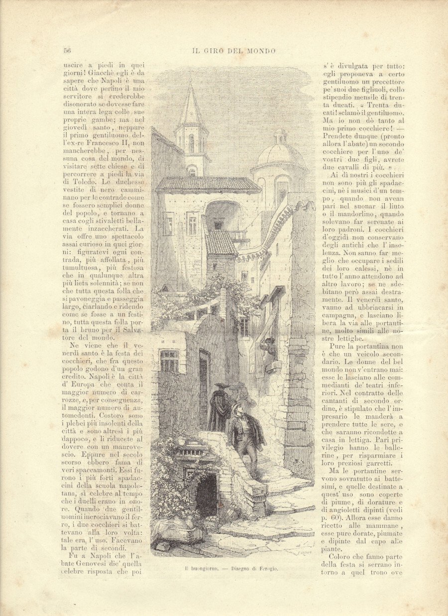 Napoli. Il buongiorno. Stampa 1863 | Immagine principale
