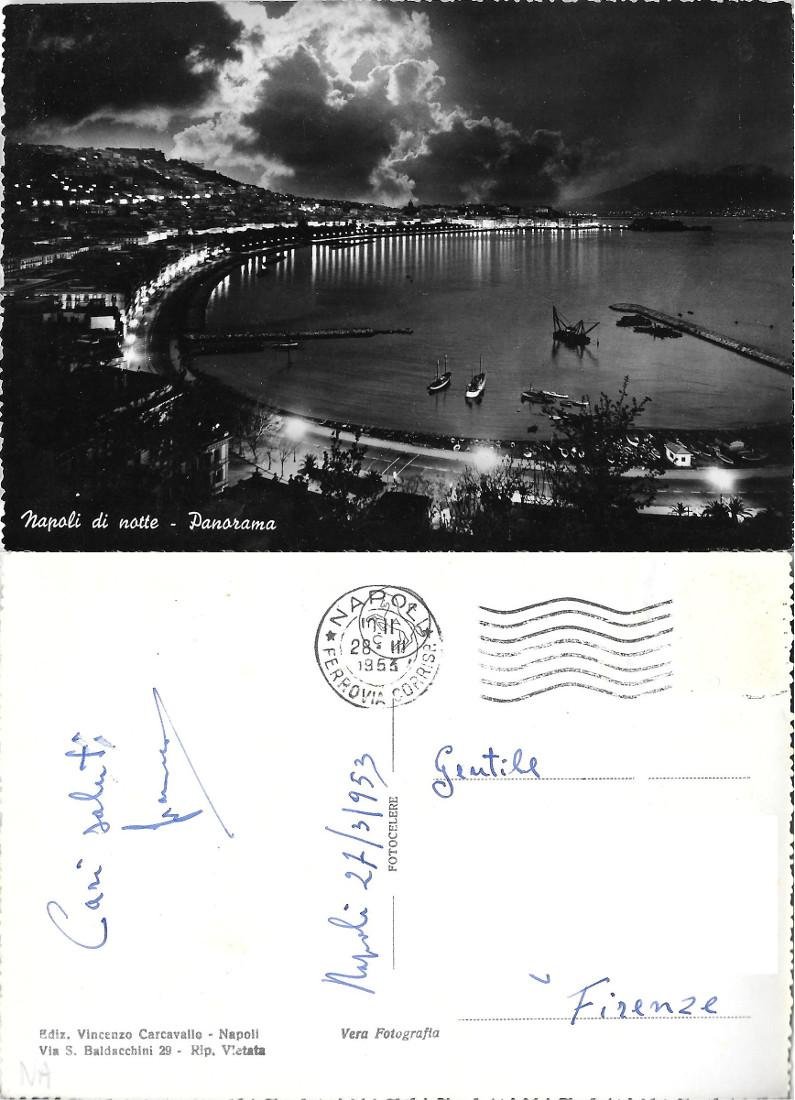 Napoli. Notturno da Via Orazio. Viaggiata 1962 | Immagine principale
