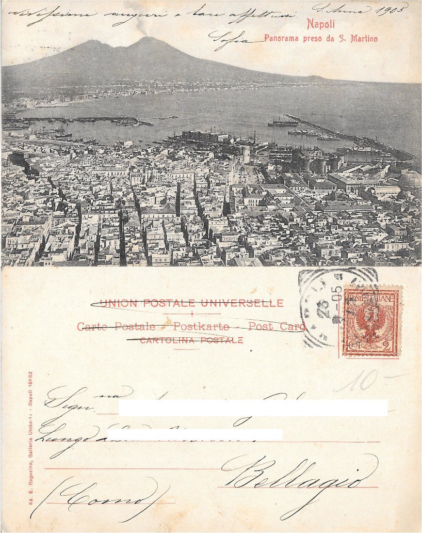 Napoli. Panorama preso da S. Martino. Viaggiata 1905 | Immagine principale