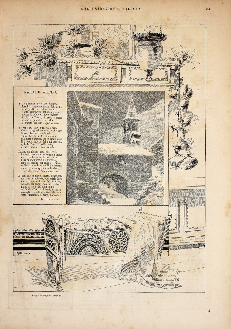 Natale alpino di L. Conforti. Stampa 1889 | Immagine principale