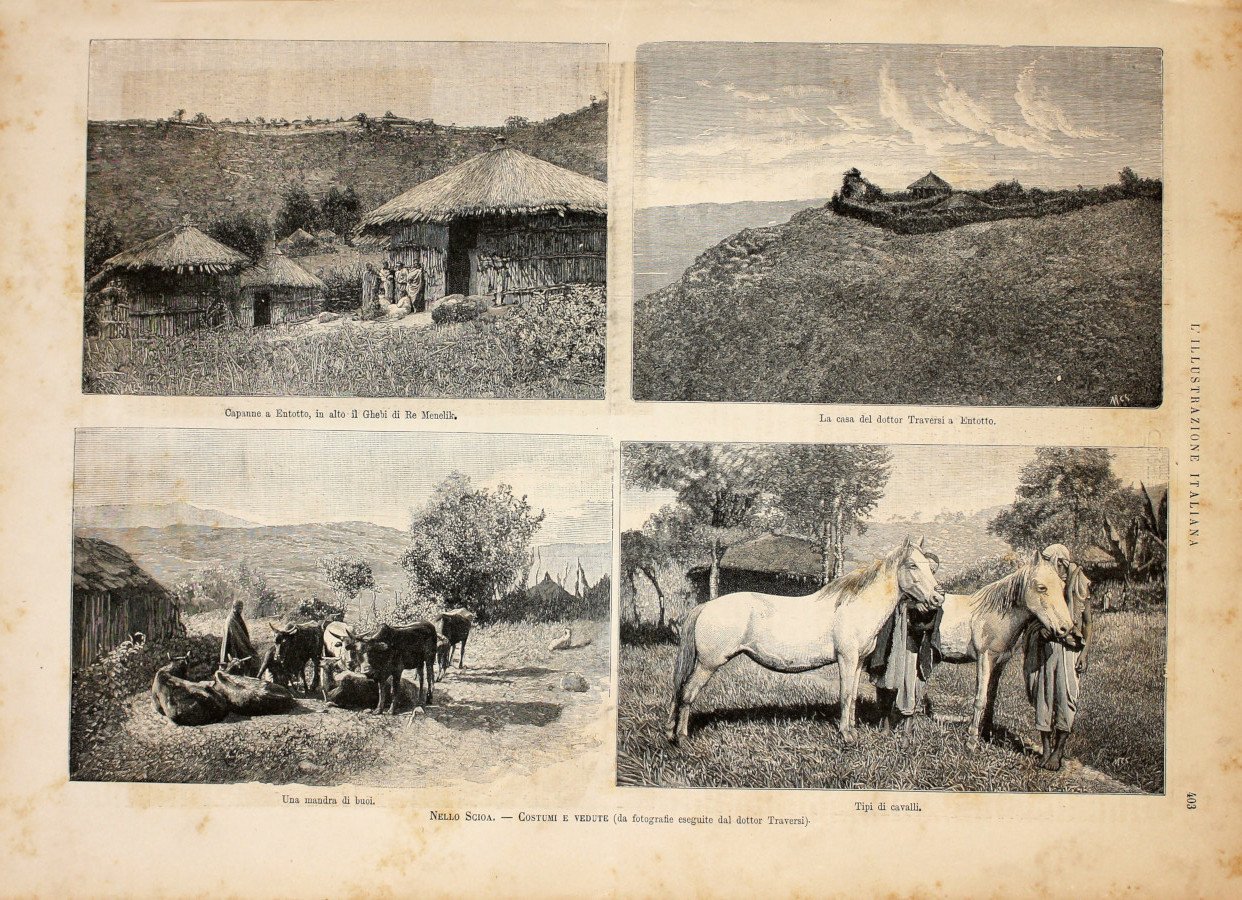 Nello Scioa. Costumi e vedute. Stampa 1889 | Immagine principale