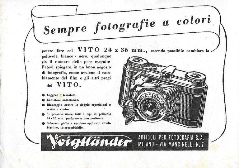 Nivea / Vito 24x36 Voigtlander. Advertising 1941 fronte retro | Immagine Gallery 2