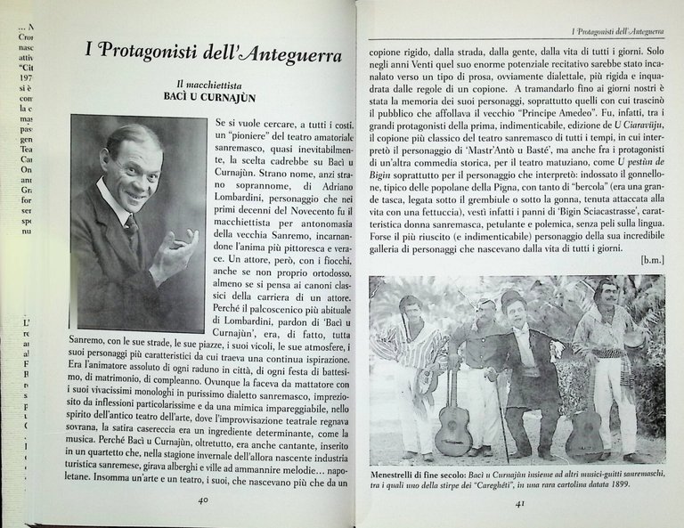 Noma Du Treatu Libro Storia e Cronaca del Teatro Sanremasco …
