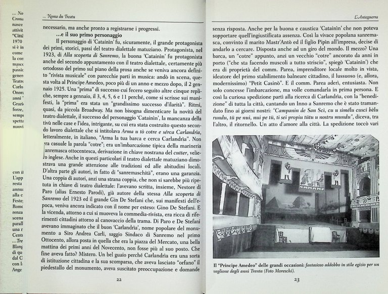 Noma Du Treatu Libro Storia e Cronaca del Teatro Sanremasco …