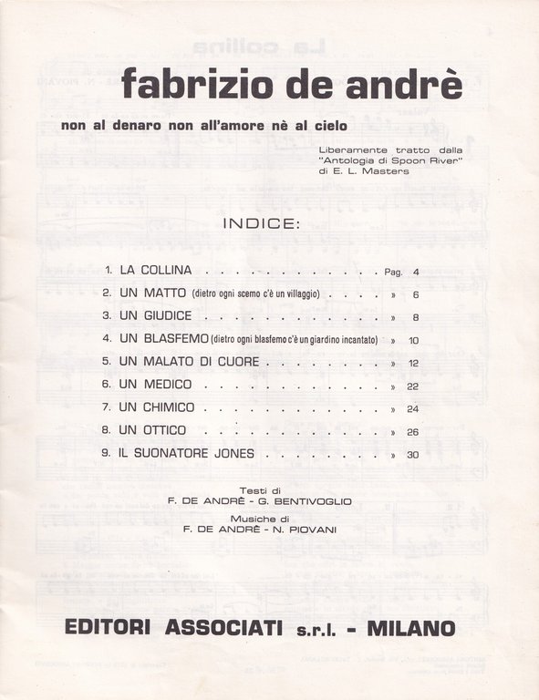 Non al denaro non all'amore né al cielo