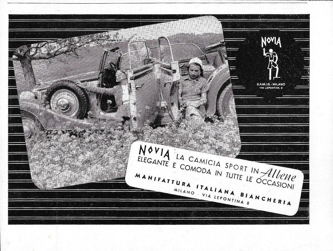 Novia, la camicia sport in Albene. Advertising 1942 | Immagine principale