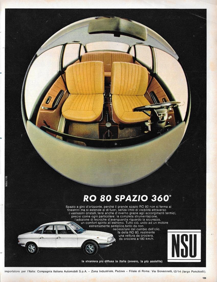 NSU RO 80. Advertising 1970 | Immagine principale