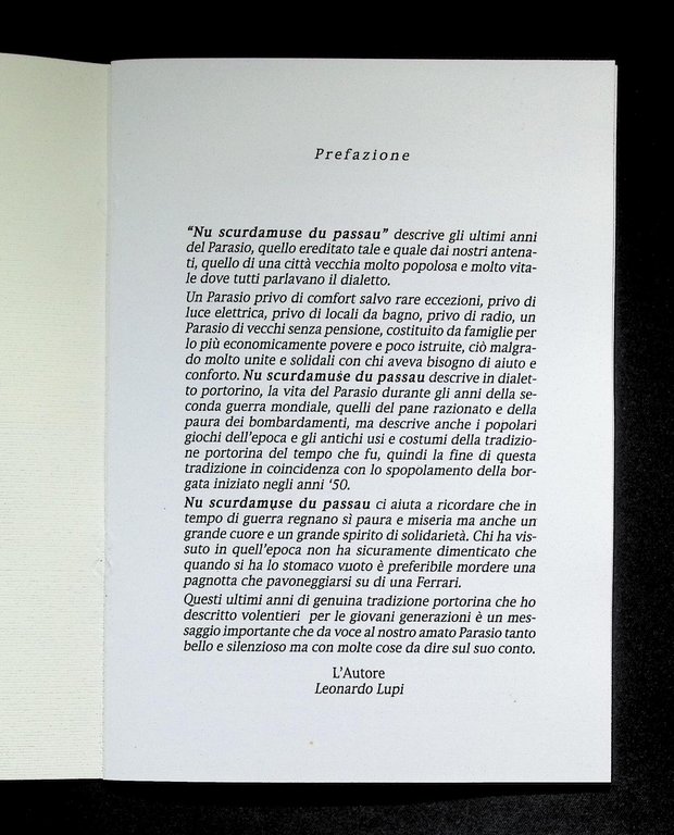 Nu scurdamuse du passau. Descrizione del Parasio in dialetto portorino … | Immagine Gallery 4
